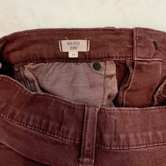 Madewell High Riser Skinny Maroon Jean Pants - Picture 5 of 11